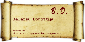 Balázsy Dorottya névjegykártya